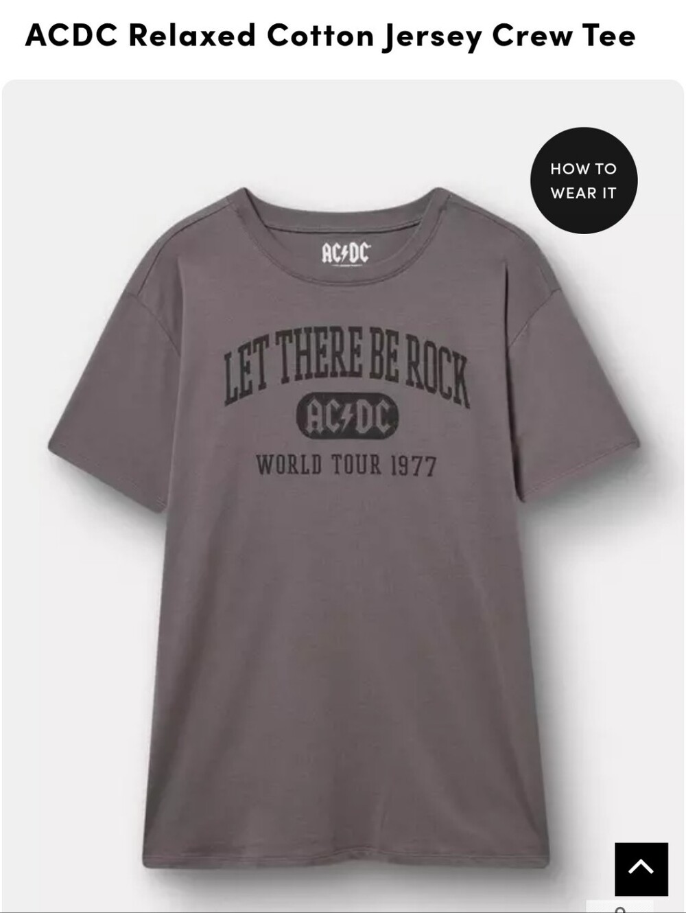AC/DC Gray Crewneck 'Let There Be Rock' Graphic Tee
